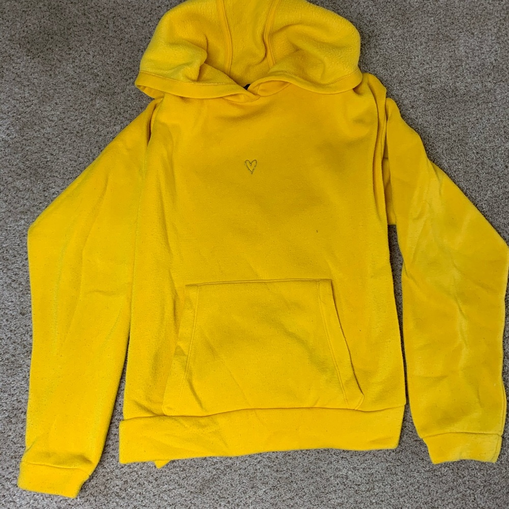 TOPSHOP yellow plush hoodie
